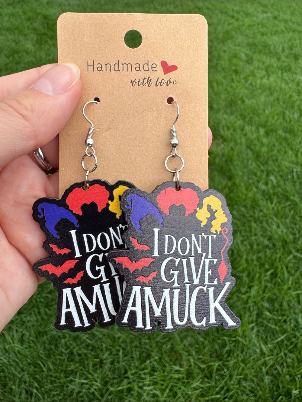 $12 or 3/$30! Hocus Pocus 'I DON’T GIVE AMUCK’ Earrings